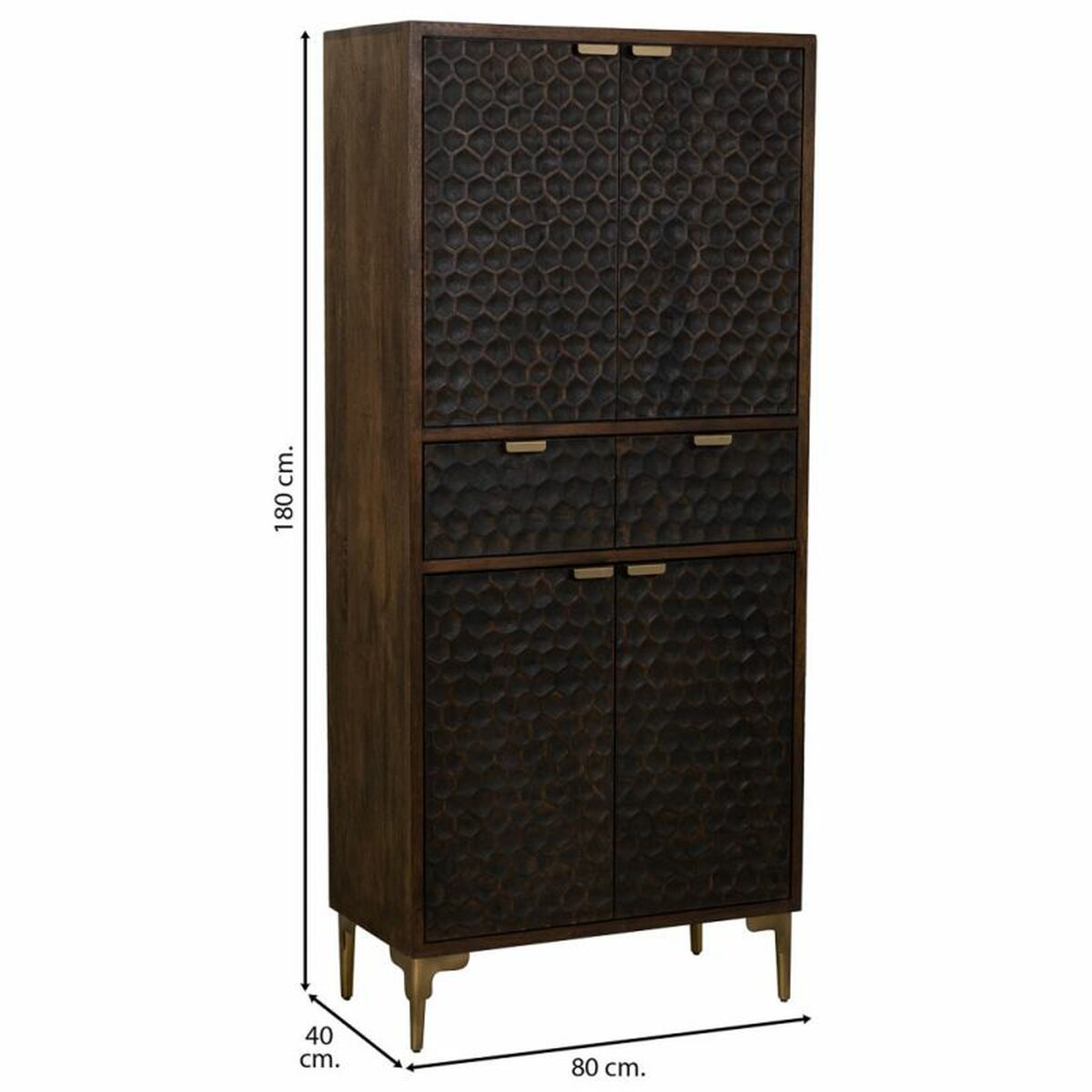 Skåp Alexandra House Living Brun Trä Järn 40 x 180 x 80 cm - 3