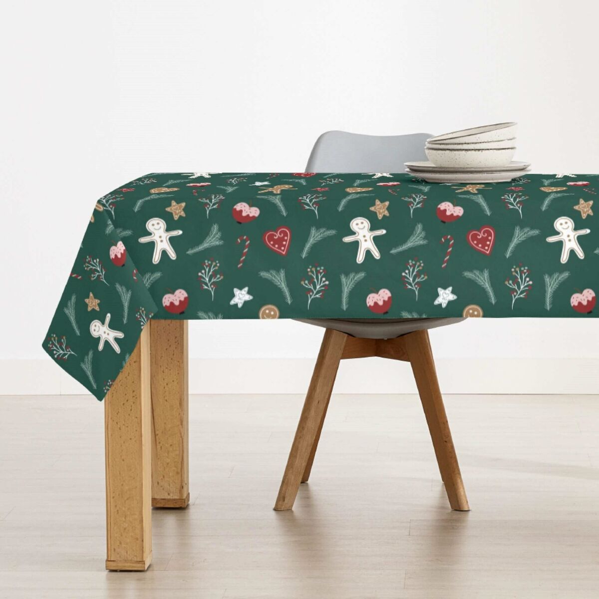 Fläckresistent bordsduk i harts Belum Merry Christmas Multicolour 150 x 150 cm - 3