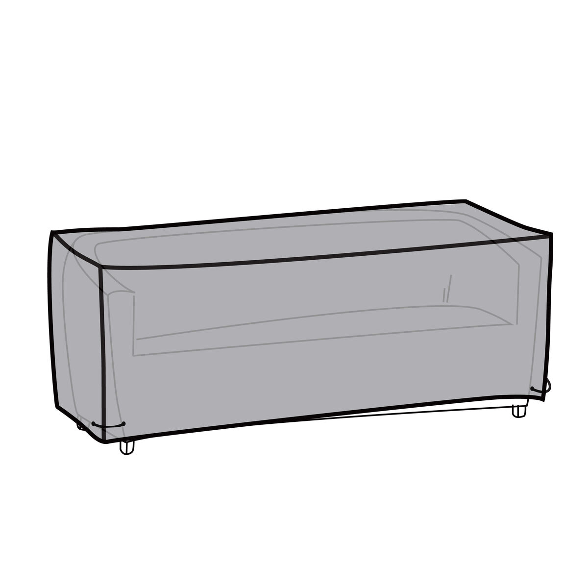 Sofföverdrag DKD Home Decor Svart Mörkgrå 205 x 80 x 60 cm - 4