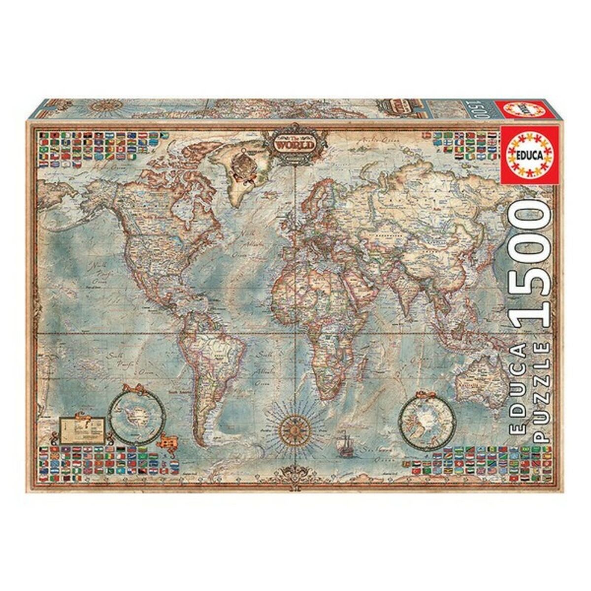 Pussel Educa The World, Political map 16005 1500 Delar - 3