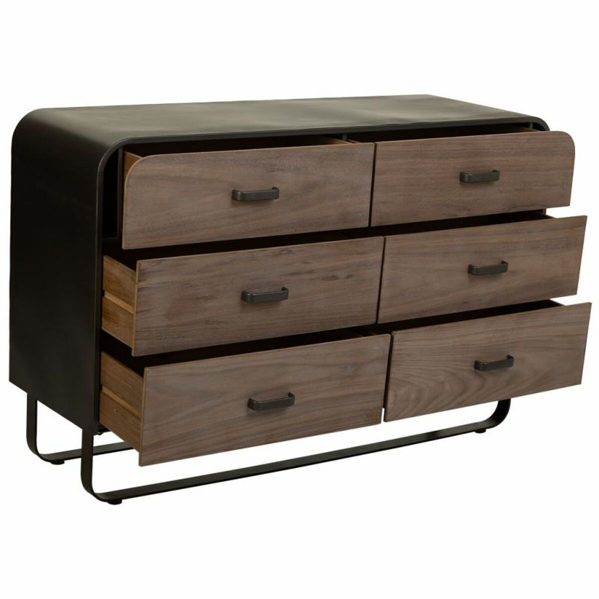 Kommod Alexandra House Living Brun Trä Järn Platta Granträ 40 x 78 x 120 cm - 6