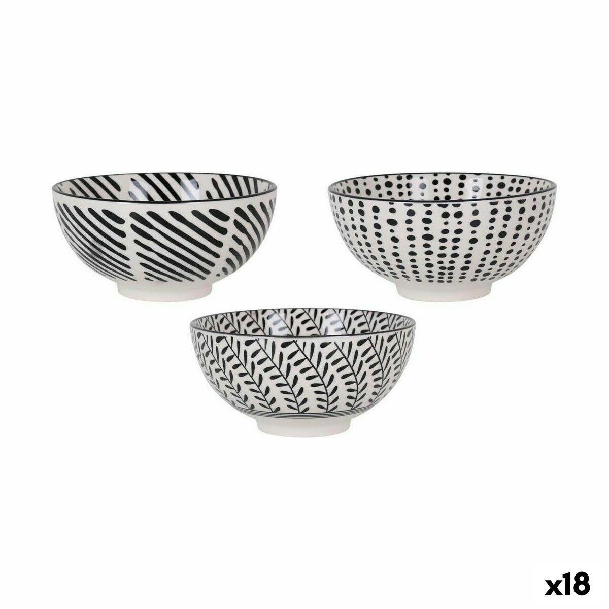 Snacksskål Alfares Nomi Svart ø 15,5 x 7,7 cm 15 x 7,3 cm (18 antal) - 3
