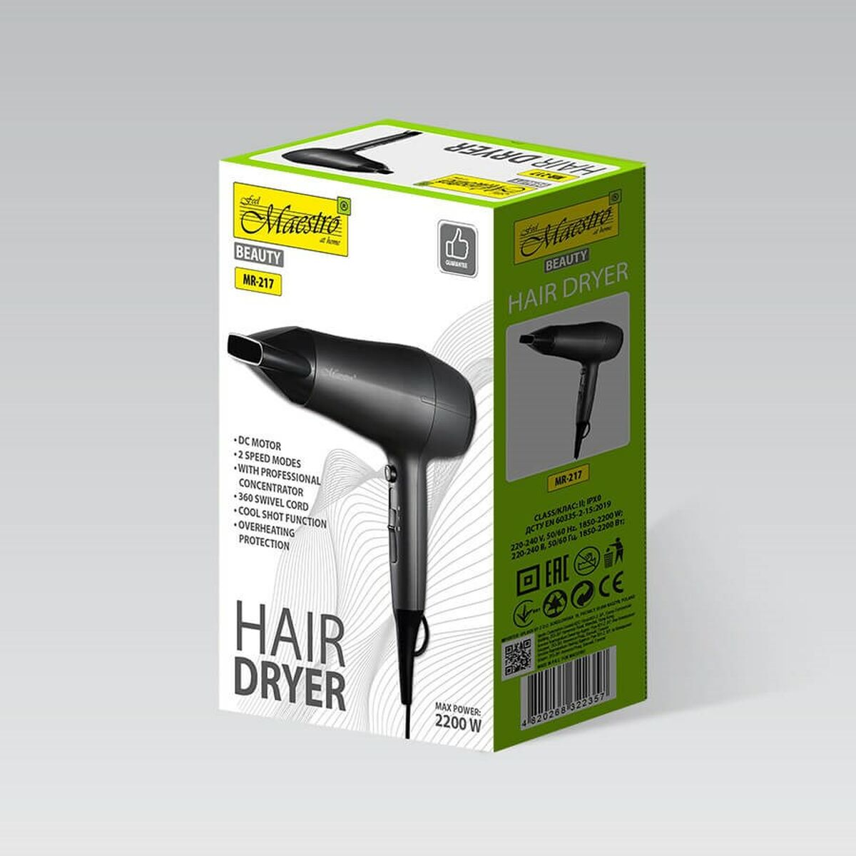 Hårtork Feel Maestro MR-217 Svart Grafit 2200 W - 3