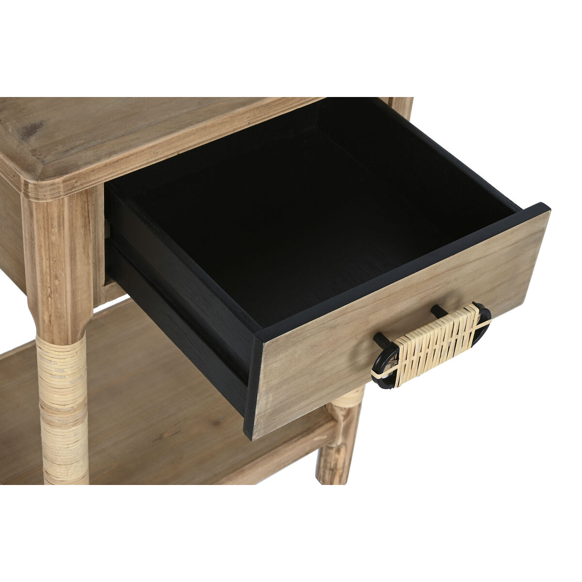 Nattduksbord Home ESPRIT Naturell Ljusbrun Snöre Gran 44 x 33 x 61,5 cm - 5