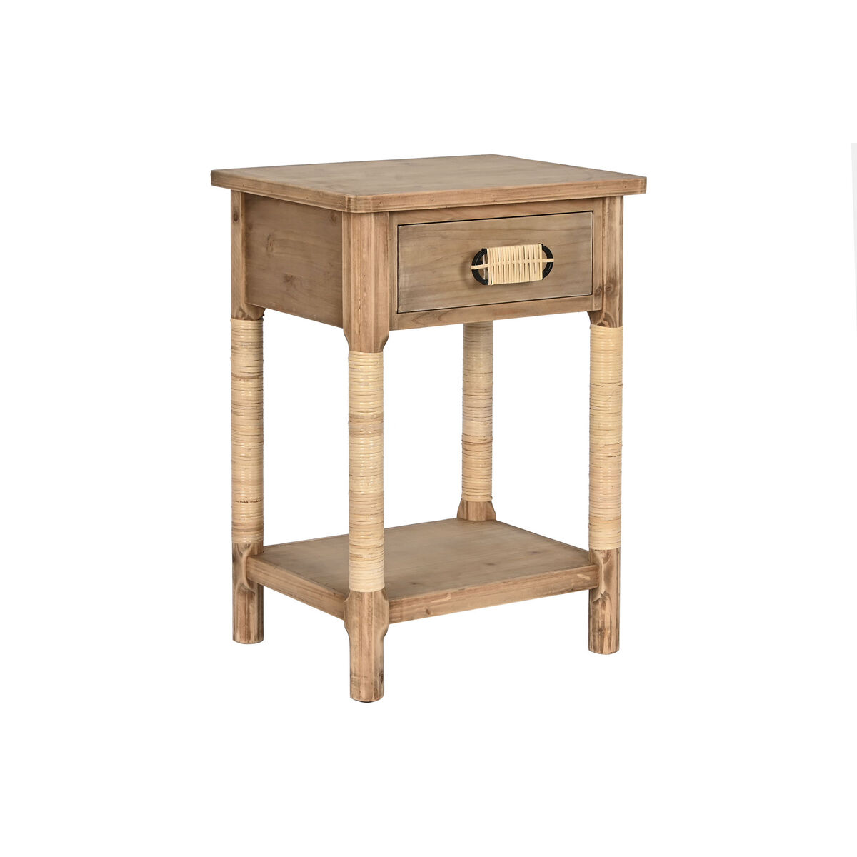 Nattduksbord Home ESPRIT Naturell Ljusbrun Snöre Gran 44 x 33 x 61,5 cm - 2