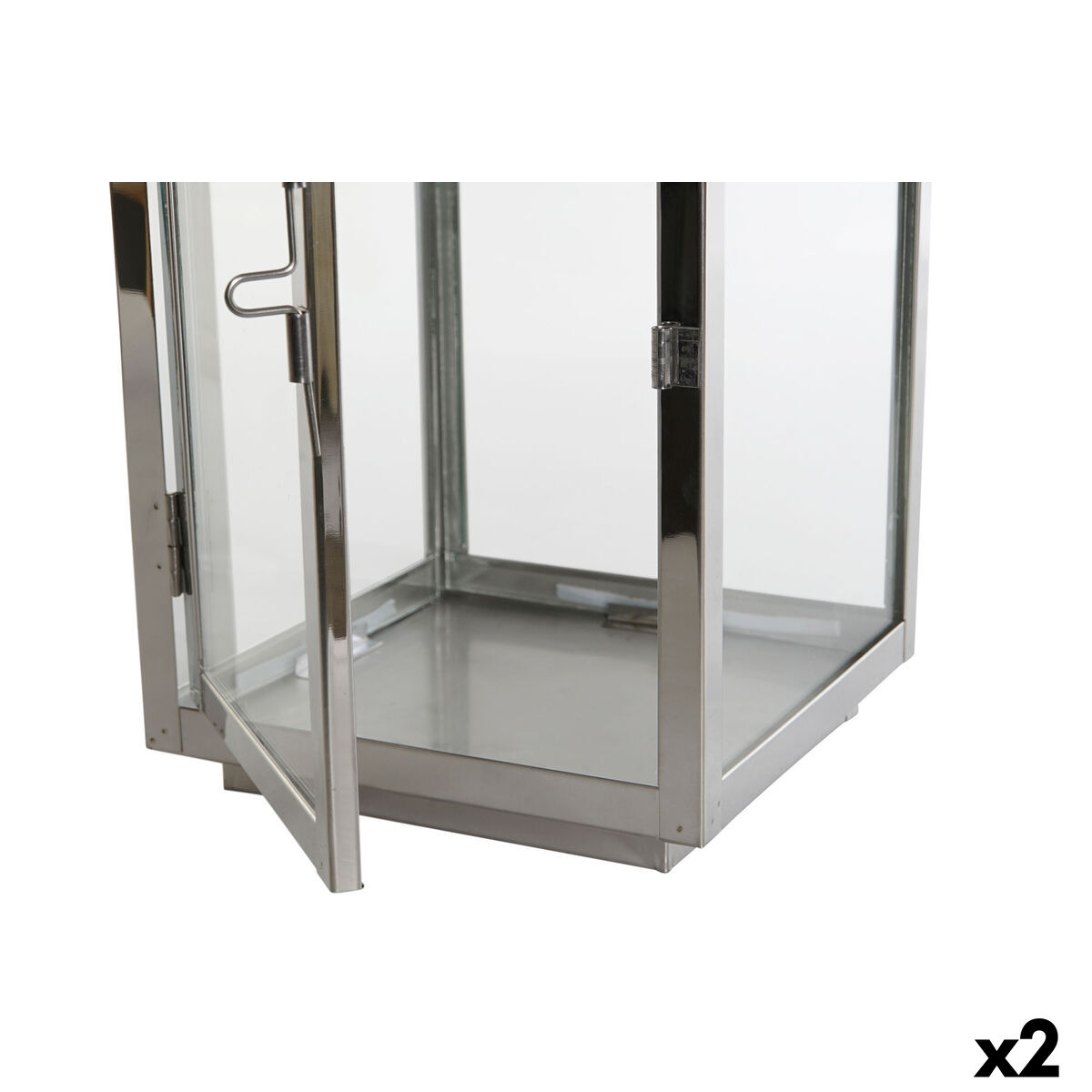 Lykta DKD Home Decor Gyllene Silvrig Aluminium Glas 14 x 14 x 35 cm (2 antal) - 5