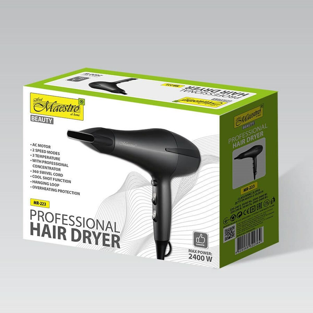 Hårtork Feel Maestro MR-223 Svart Grafit 2400 W - 3