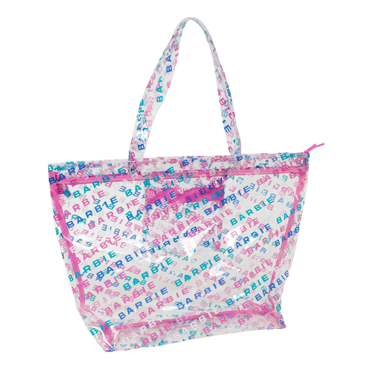Damväska Barbie Logomania Transparent Ljusrosa 54 x 35 x 17 cm - 4