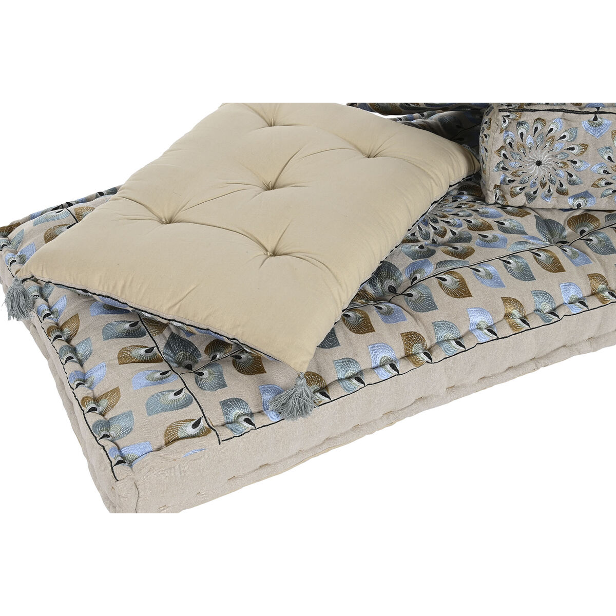 Trädgårdssoffa DKD Home Decor Blå Beige 155 x 76 x 65 cm 150 x 76 x 20 cm - 6