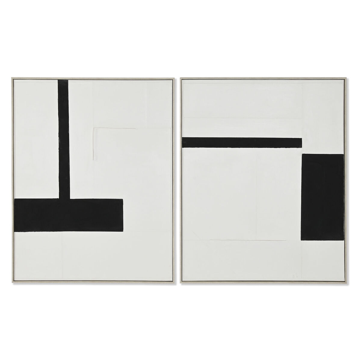 Kanvas Home ESPRIT Vit Svart Abstrakt Modern 82 x 3,8 x 102 cm (2 antal)