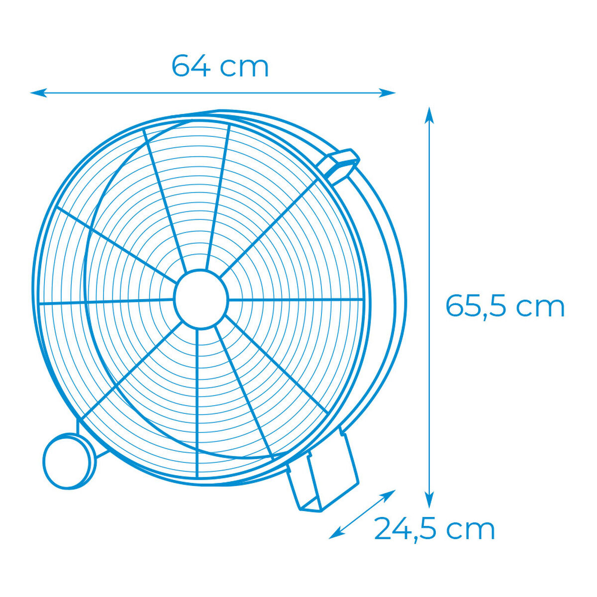 Golvfläkt EDM 33525 Svart 180 W Ø 60 cm industriell - 2