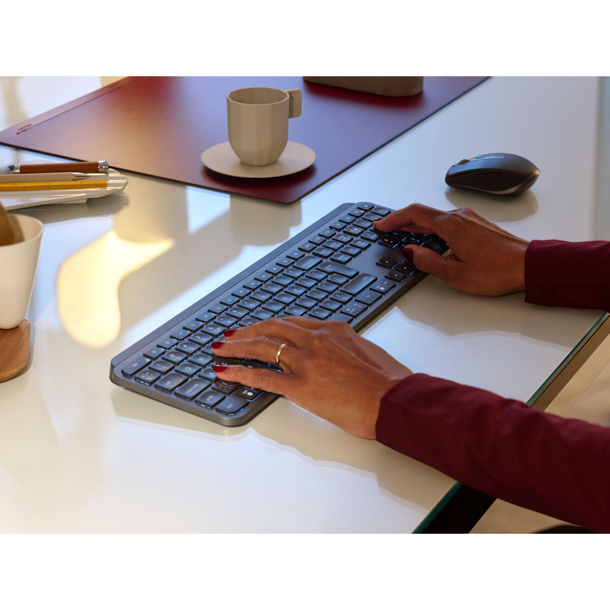 Tangentbord Logitech MX KEYS Grafit Qwerty Spanska - 7