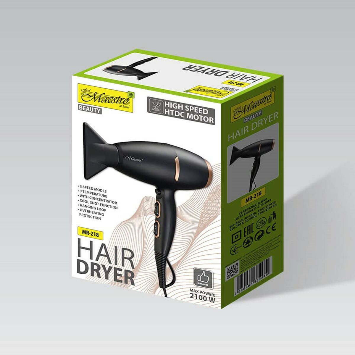 Hårtork Feel Maestro MR-218 Svart Guld 2100 W - 3