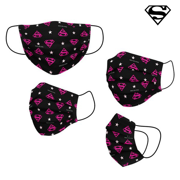 Återanvändbart Hygieniskt Munskydd av Tyg DC Super Hero Girls Barn Svart - 5