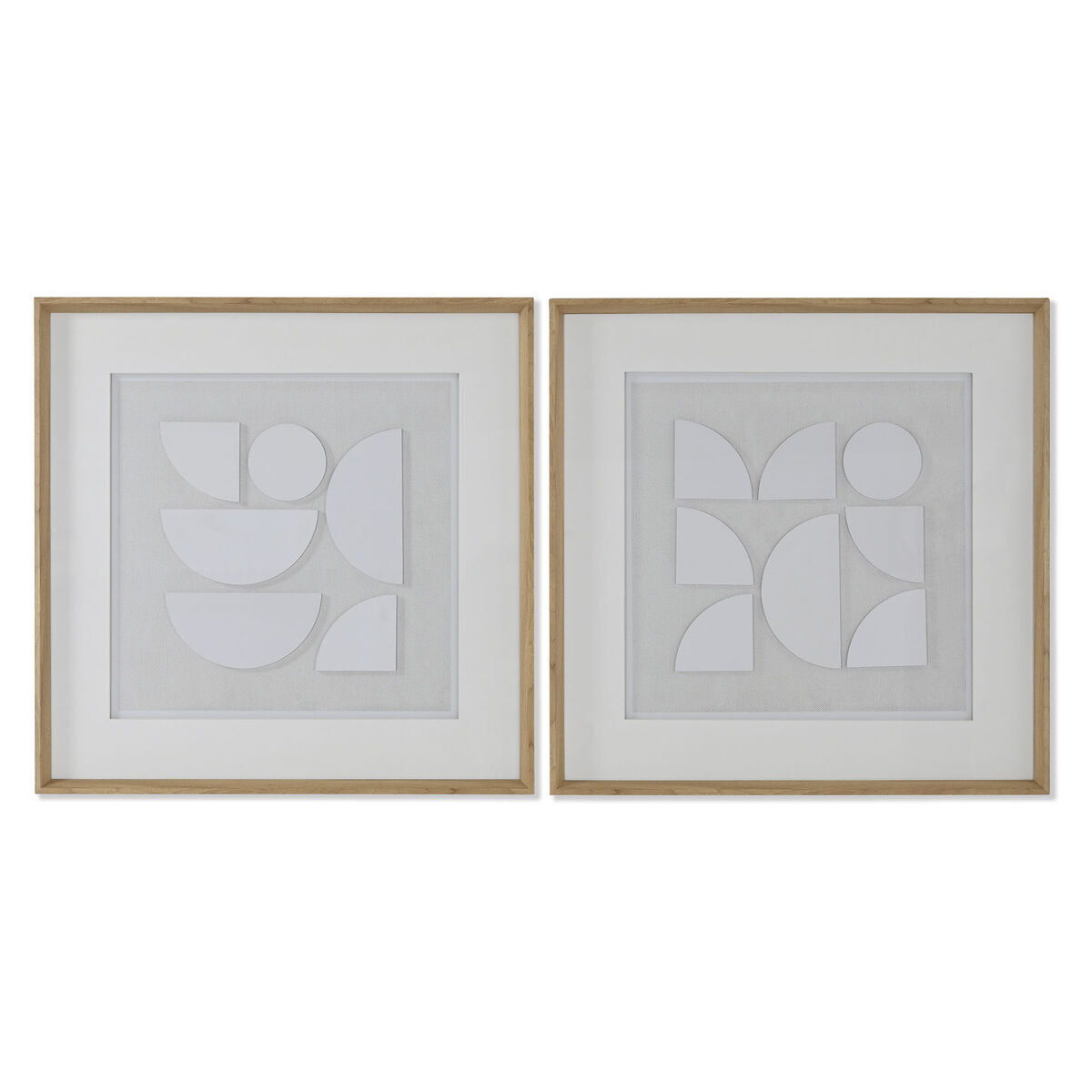 Tavla Home ESPRIT Vit Naturell Modern 60 x 4 x 60 cm (2 antal)