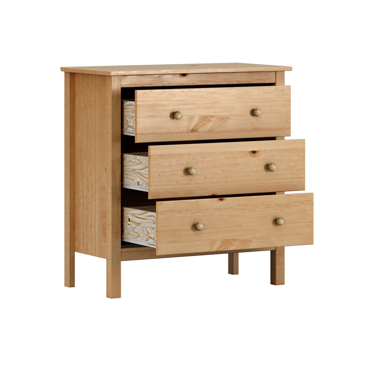 Kommod Alexandra House Living Tölgy 76 x 81 x 39 cm 3 lådor - 2