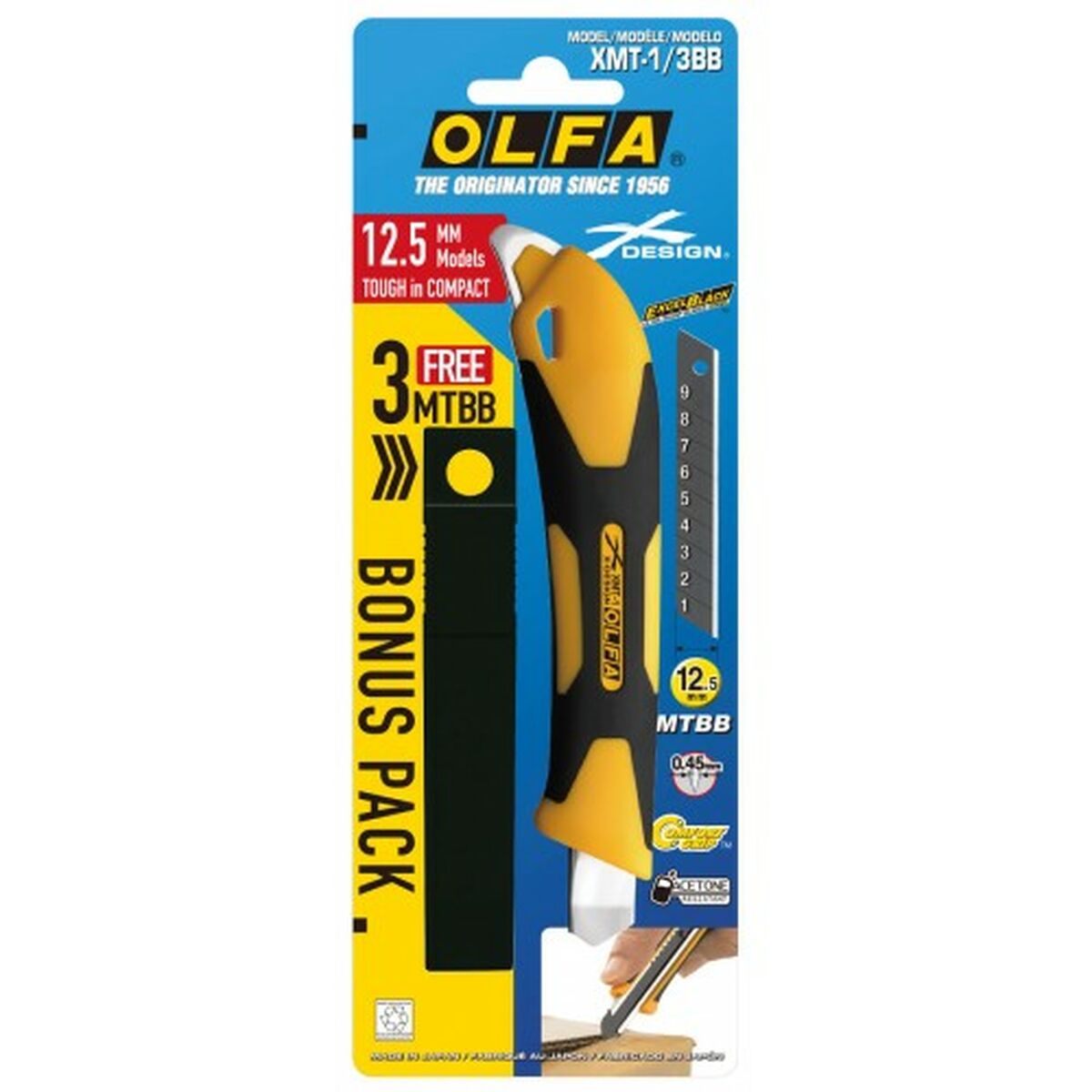 Brytbladskniv Olfa XMT-1 12,5 X 0,45 MM Metall polypropen 12,5 mm