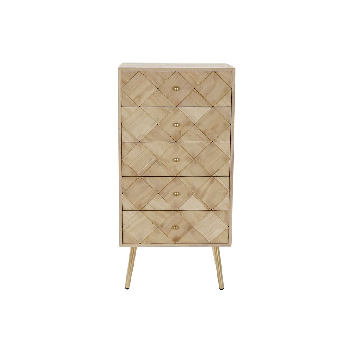 Byrå DKD Home Decor   Ljusbrun Metall Furu Paulowniaträ Naturell Modern 45 x 35 x 93 cm - 4