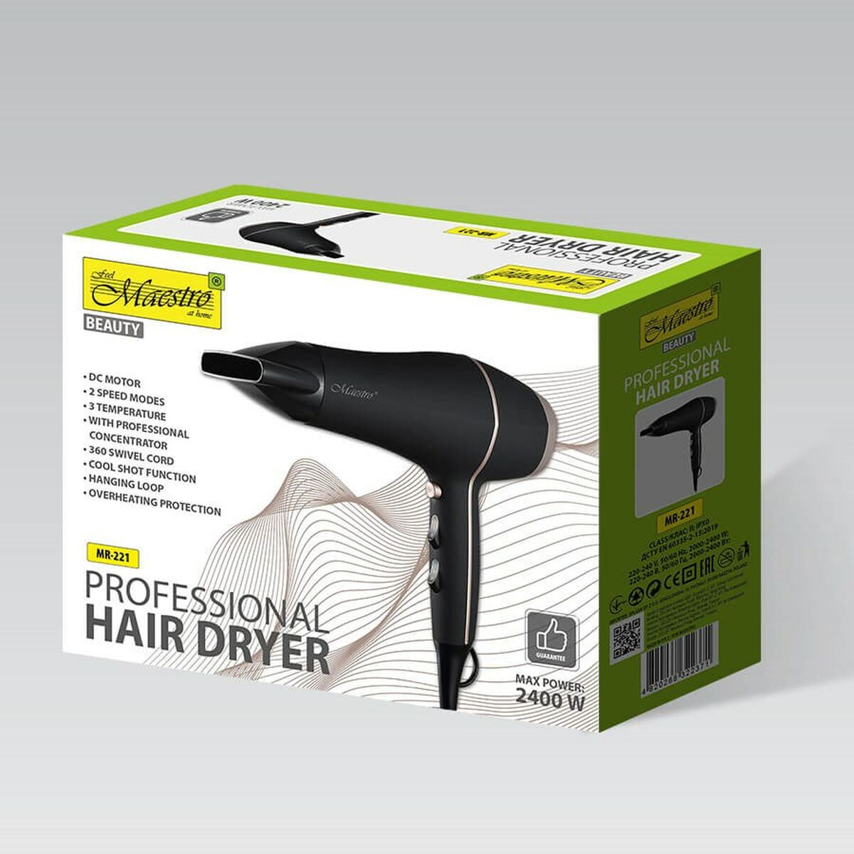 Hårtork Feel Maestro MR-221 Svart 2400 W - 3