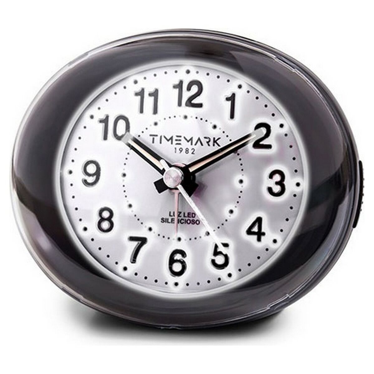 Analog Väckarklocka Timemark Svart LED Ljus Tyst Snooze Nattläge 9 x 9 x 5,5 cm (9 x 9 x 5,5 cm) - 3