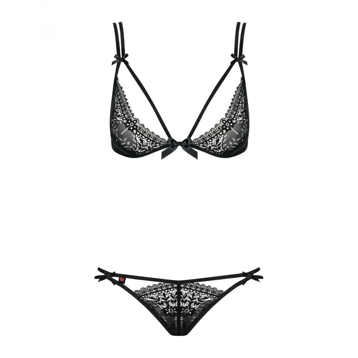 Set med underkläder i läder Obsessive Intensa set Svart L/XL - 4