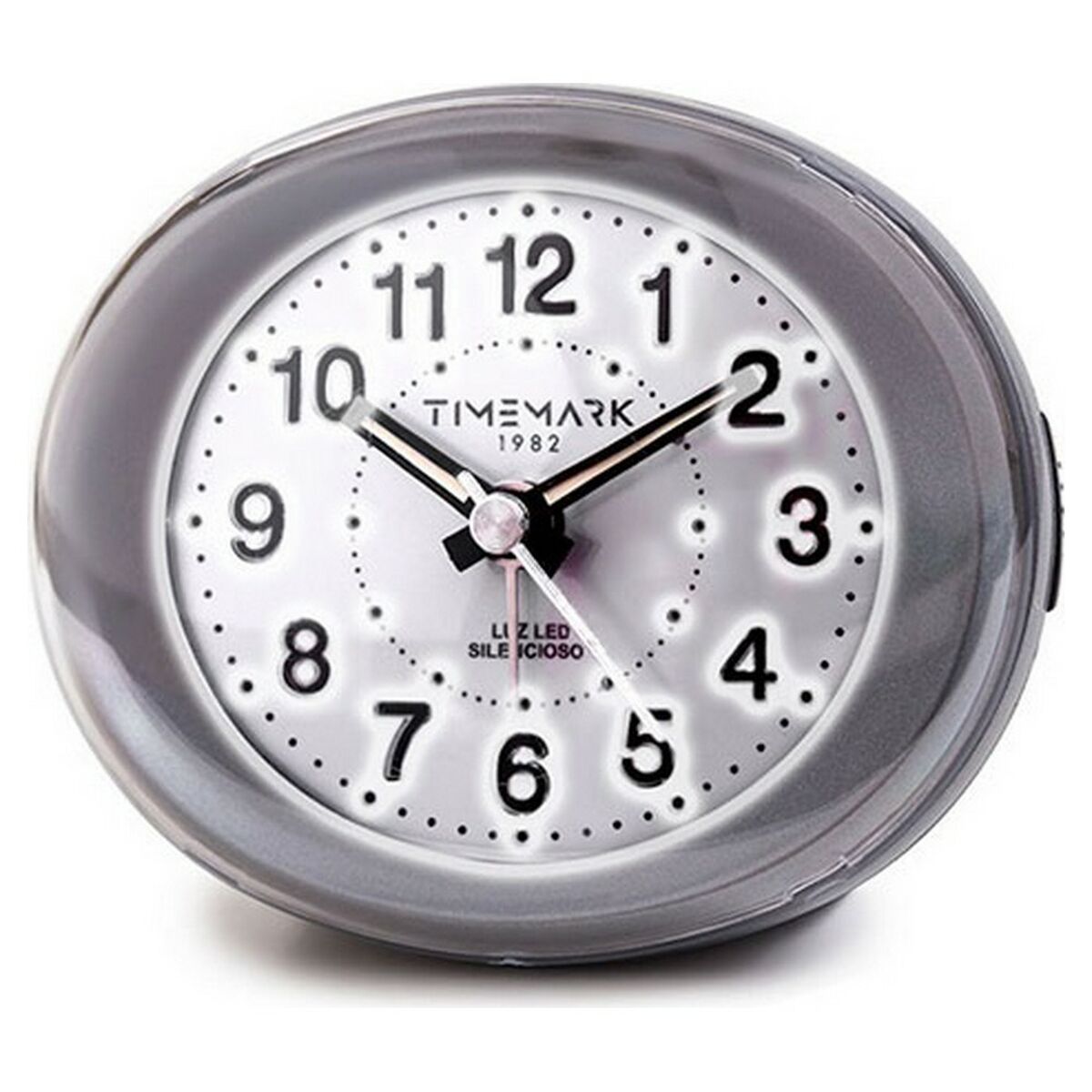 Analog Väckarklocka Timemark Grå LED Ljus Tyst Snooze Nattläge 9 x 9 x 5,5 cm (9 x 9 x 5,5 cm) - 3