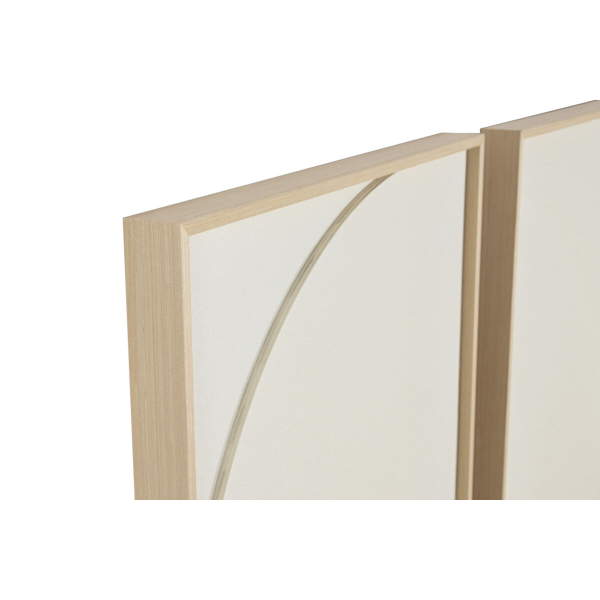 Tavla Home ESPRIT Vit Naturell Abstrakt Skandinavisk 50 x 4 x 140 cm (2 antal) - 2