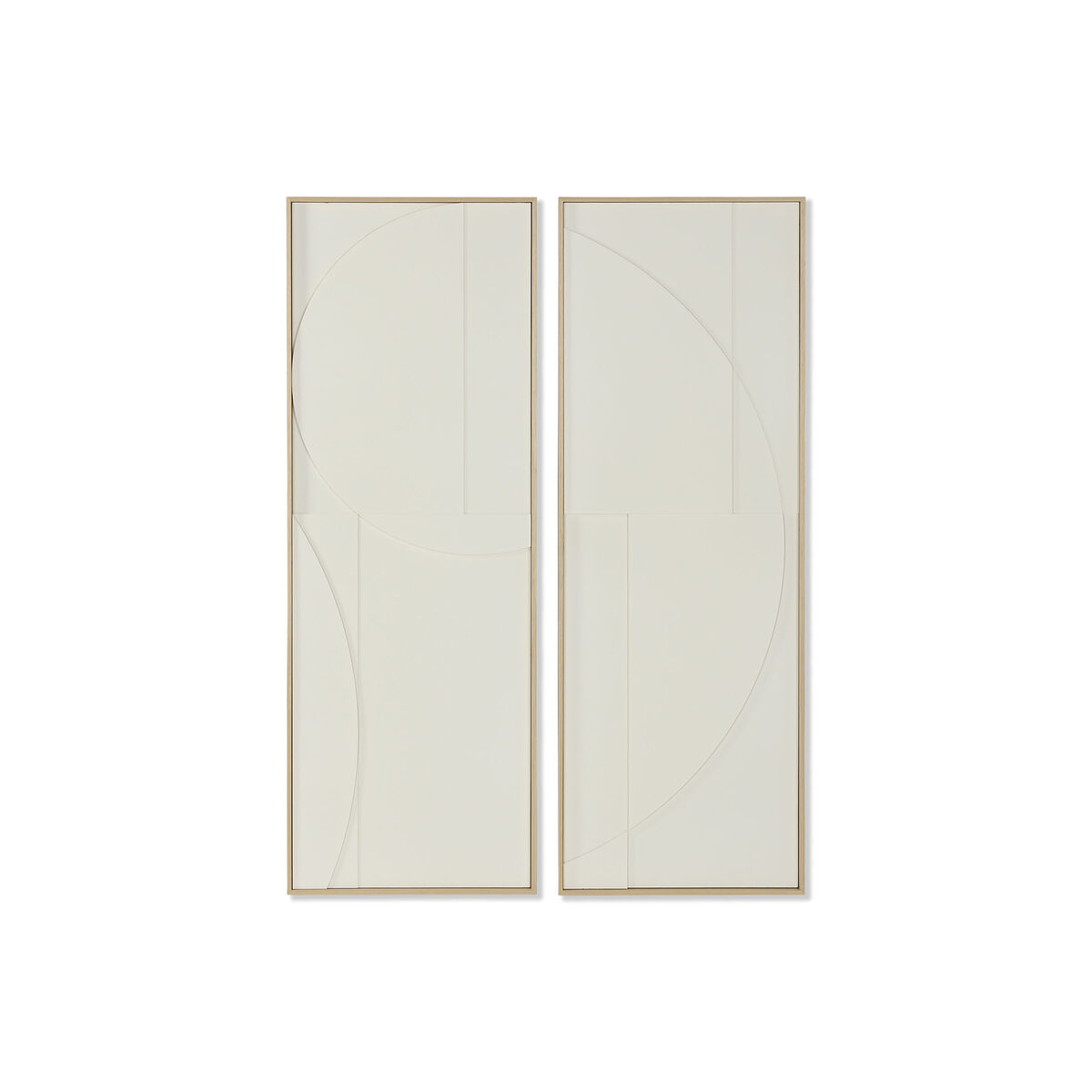Tavla Home ESPRIT Vit Naturell Abstrakt Skandinavisk 50 x 4 x 140 cm (2 antal)