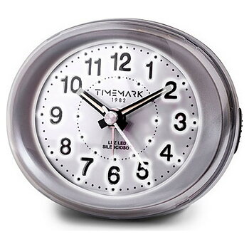 Analog Väckarklocka Timemark Silvrig LED Ljus Tyst Snooze Nattläge 9 x 9 x 5,5 cm (9 x 9 x 5,5 cm)