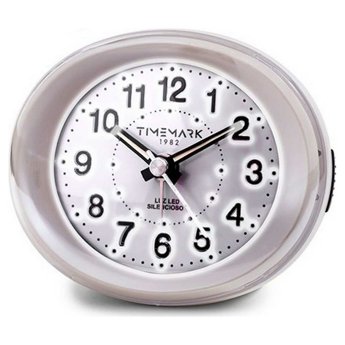 Analog Väckarklocka Timemark Vit LED Ljus Tyst Snooze Nattläge 9 x 9 x 5,5 cm (9 x 9 x 5,5 cm) - 2