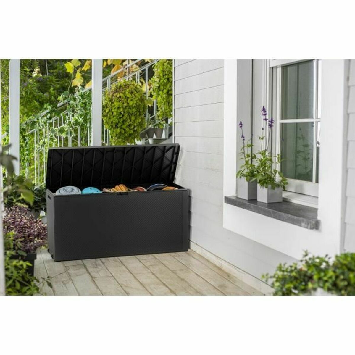 Utomhus Bröst Keter Emily Mörkgrå Harts Plast (118 x 45 x 58 cm) - 4