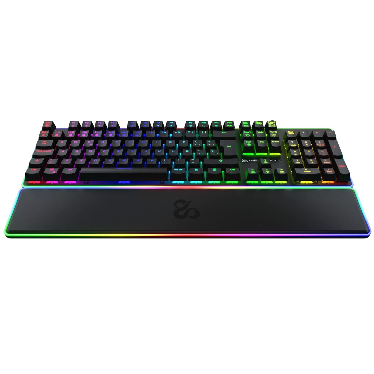 Gaming Tangentbord/ OR: Speltangentbord Newskill Gungnyr Pro Svart LED RGB Qwerty Spanska - 7