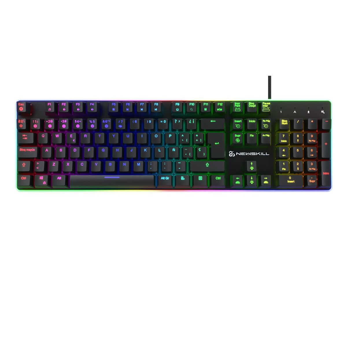 Gaming Tangentbord/ OR: Speltangentbord Newskill Gungnyr Pro Svart LED RGB Qwerty Spanska - 2