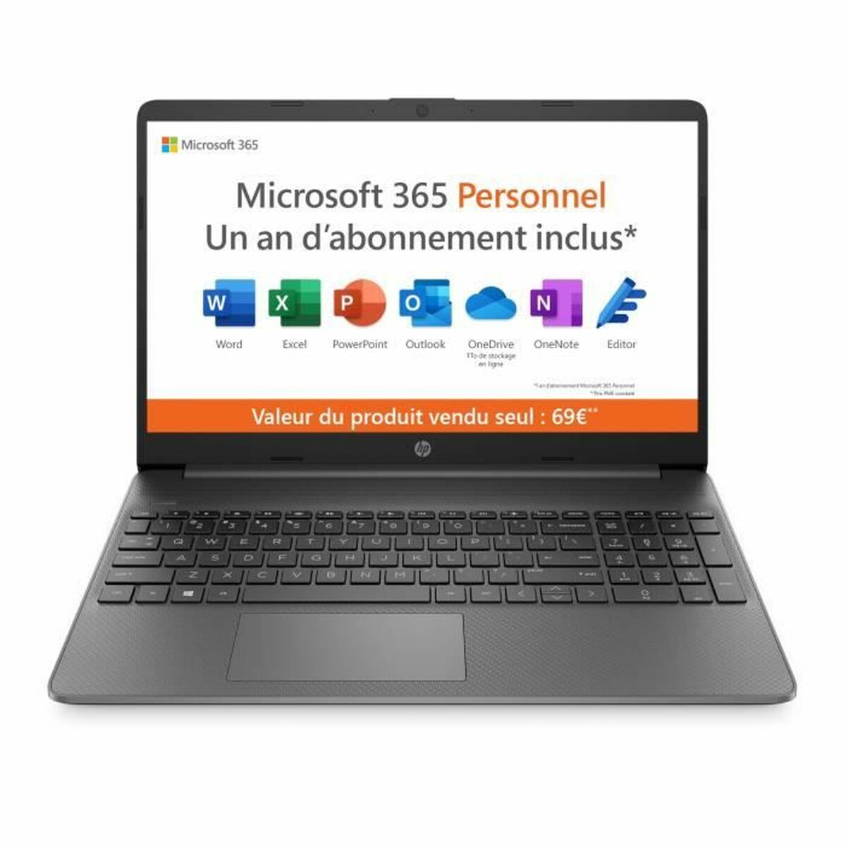 Bärbar dator HP 15s-fq0024nf 15,6" Intel Celeron N4120 4 GB RAM 128 GB SSD Azerty Franska
