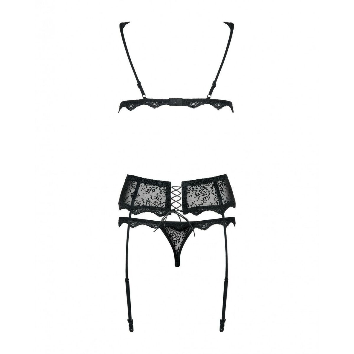 Set med underkläder i läder Obsessive Emperita Svart L/XL - 5