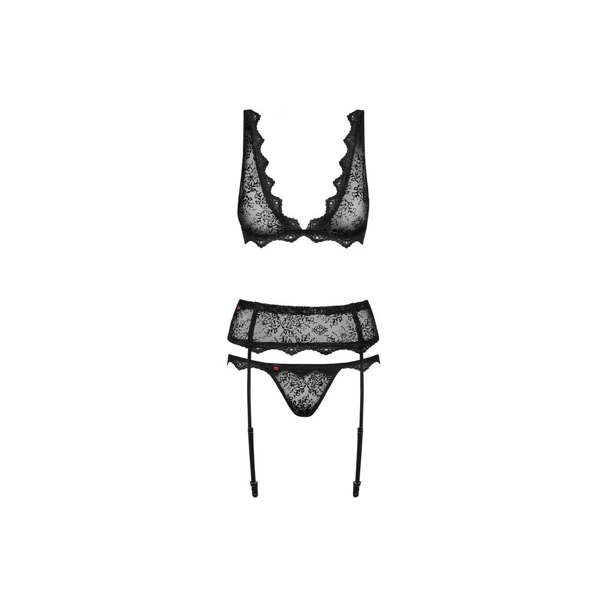 Set med underkläder i läder Obsessive Emperita Svart L/XL - 3