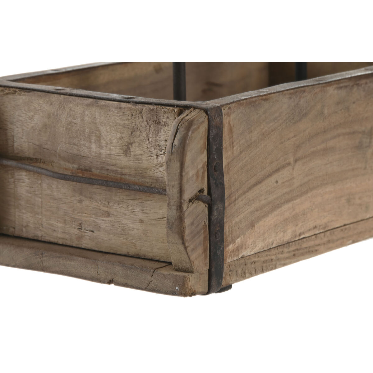 Ljusstakar Home ESPRIT Naturell Järn Teak 60 x 15 x 14 cm - 3