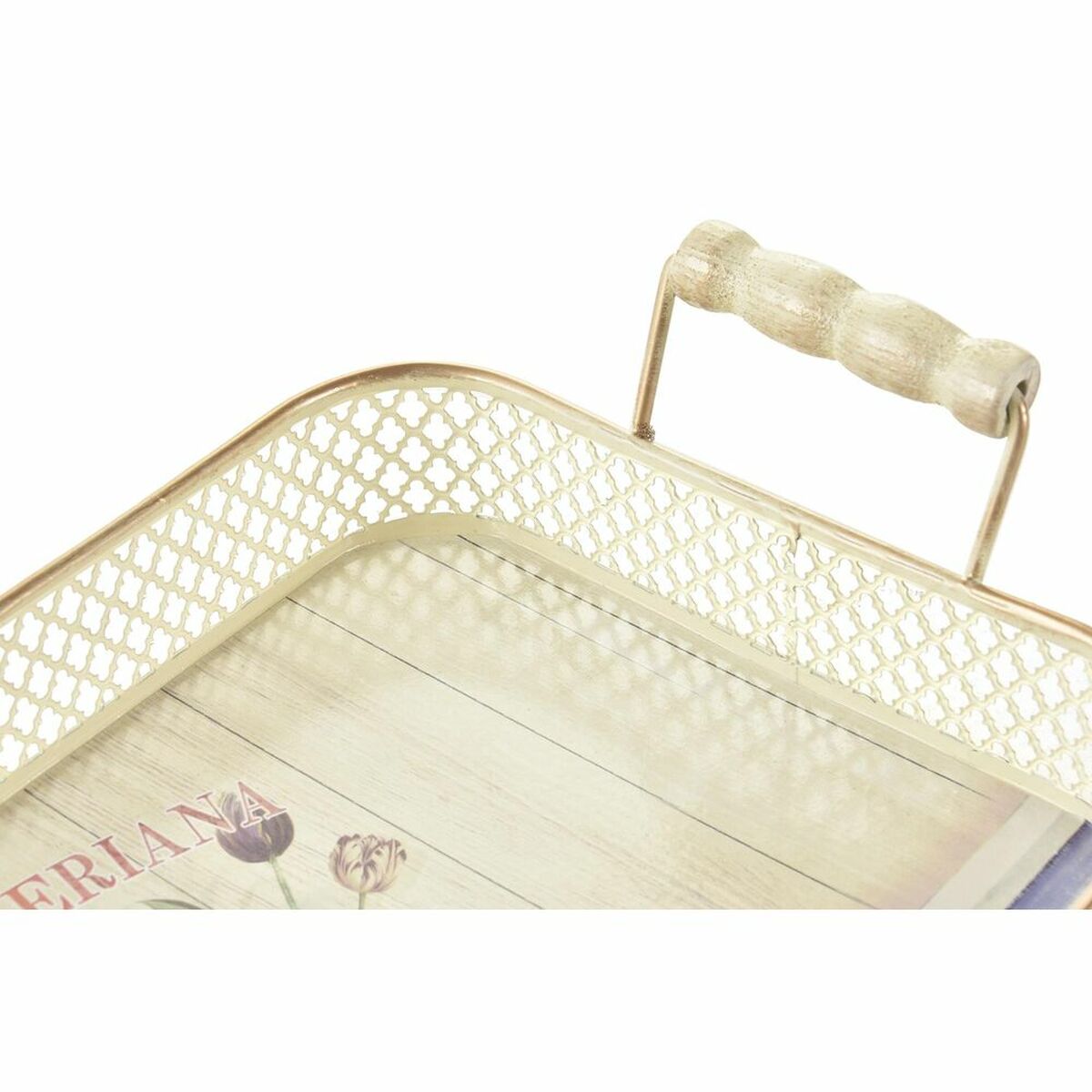 Uppsättning med Brickor DKD Home Decor Rosa Metall Aluminium 8 cm 40 x 21 x 8 cm (3 antal) - 2