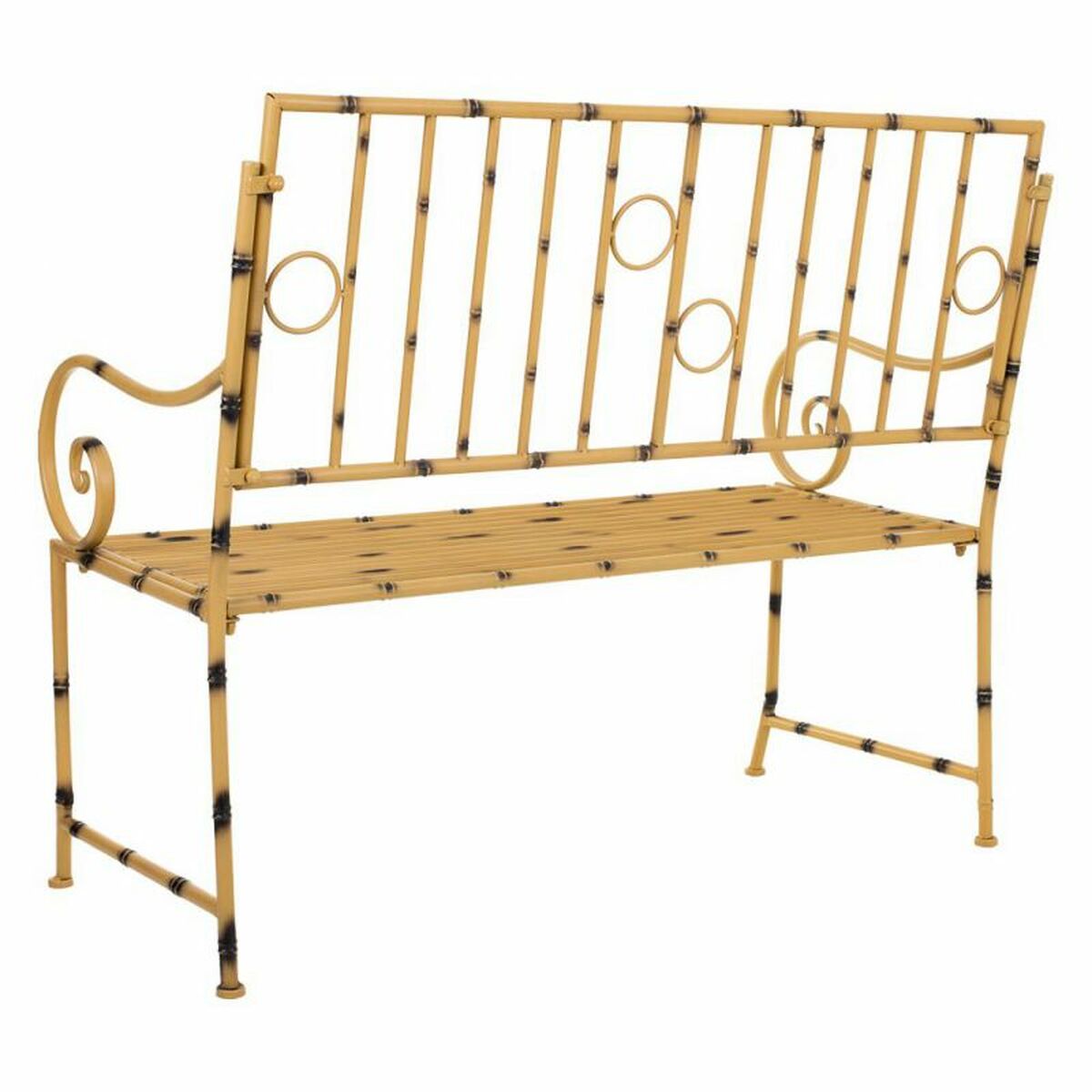 Bänk Alexandra House Living Gul Metall 50 x 92 x 126 cm - 5