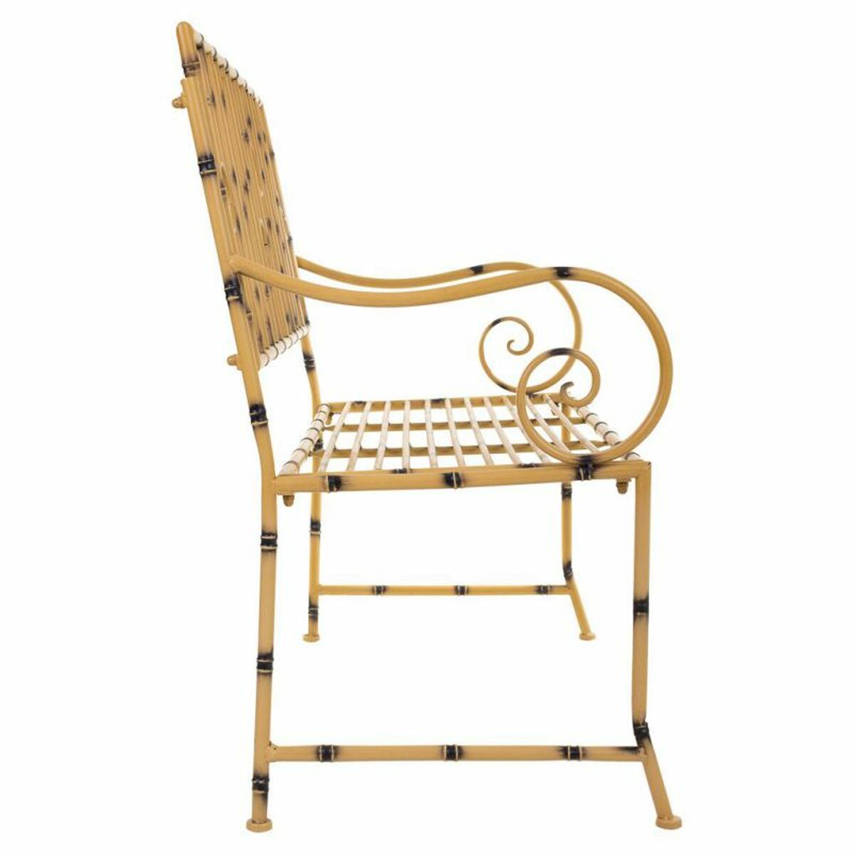 Bänk Alexandra House Living Gul Metall 50 x 92 x 126 cm - 4