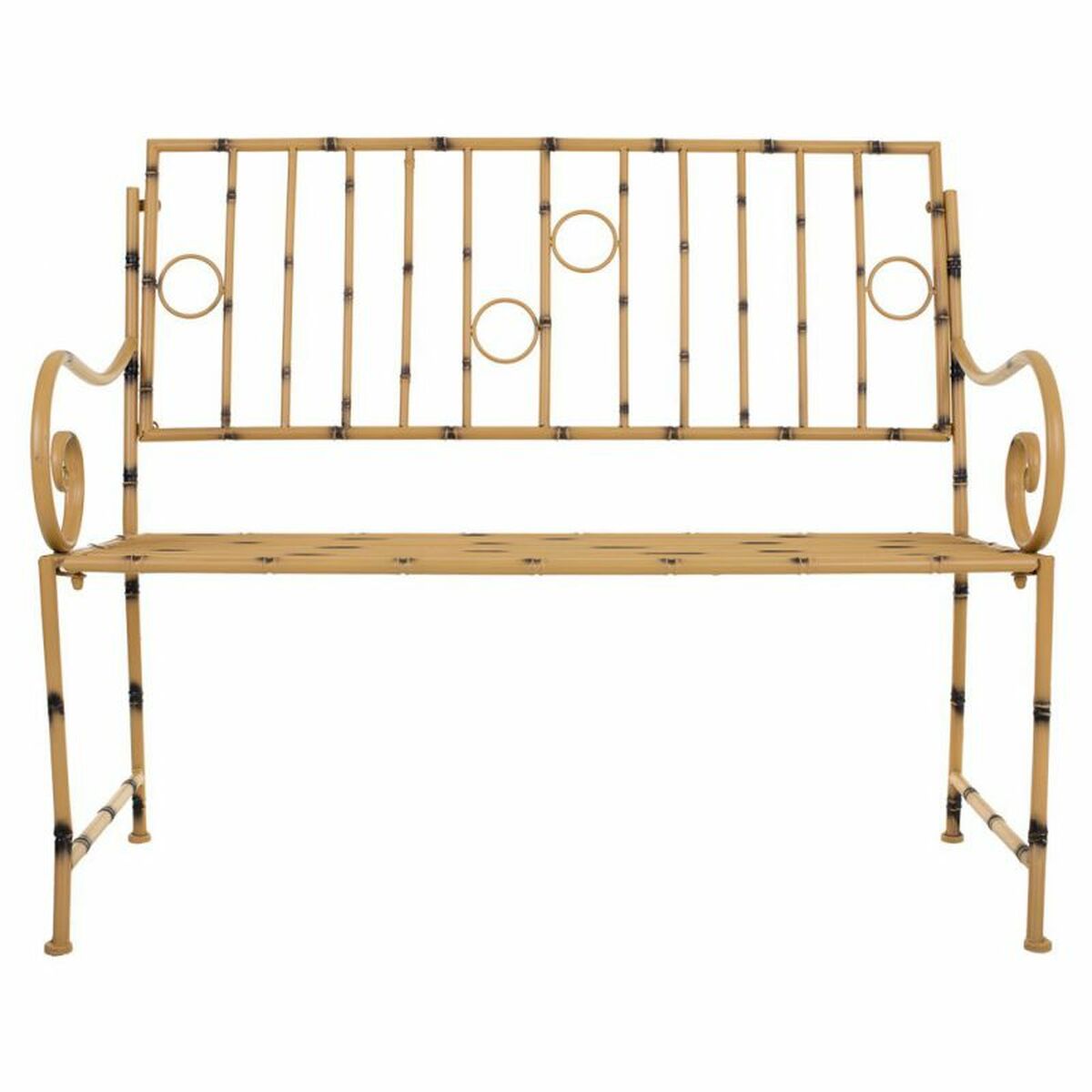 Bänk Alexandra House Living Gul Metall 50 x 92 x 126 cm - 3