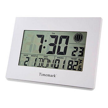 Väggklocka med termometer Timemark Vit (24 x 17 x 2 cm)