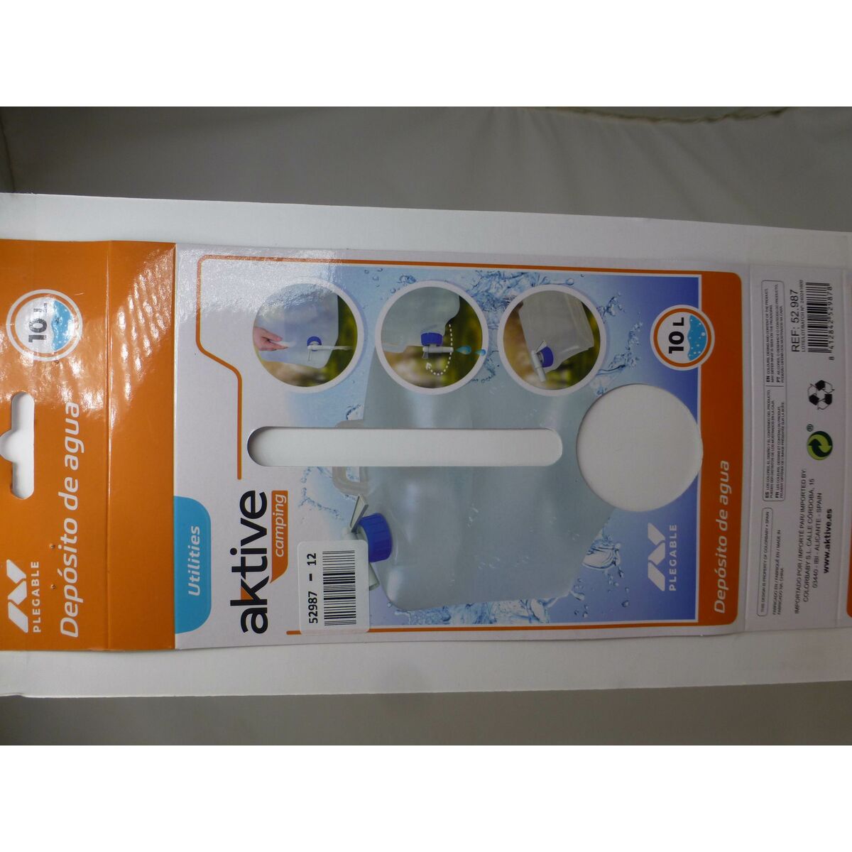 Vattenflaska Aktive Polyetylen 10 L 22 x 26 x 22 cm (12 antal) - 13