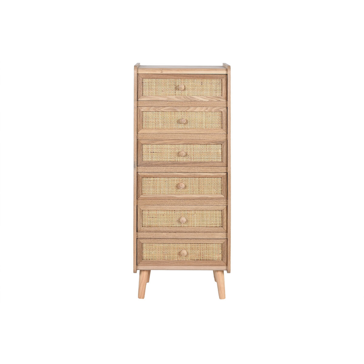 Byrå Home ESPRIT Naturell Rattan Paulowniaträ 40 x 30 x 104 cm - 6