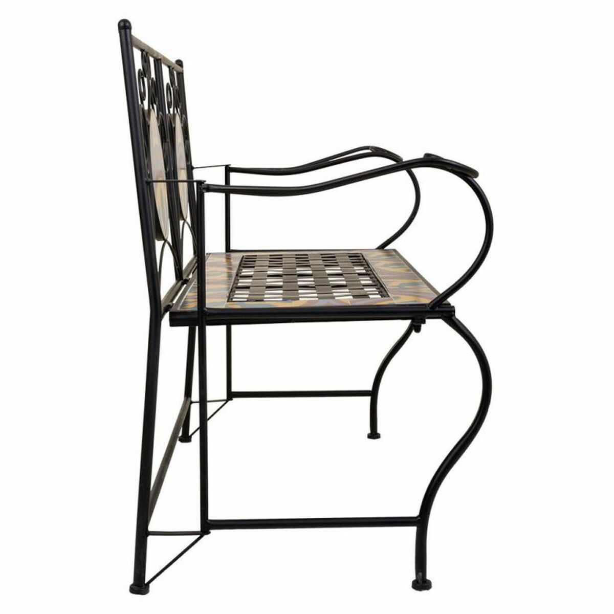 Bänk Alexandra House Living Svart Järn Kakel 50 x 88 x 110 cm - 4