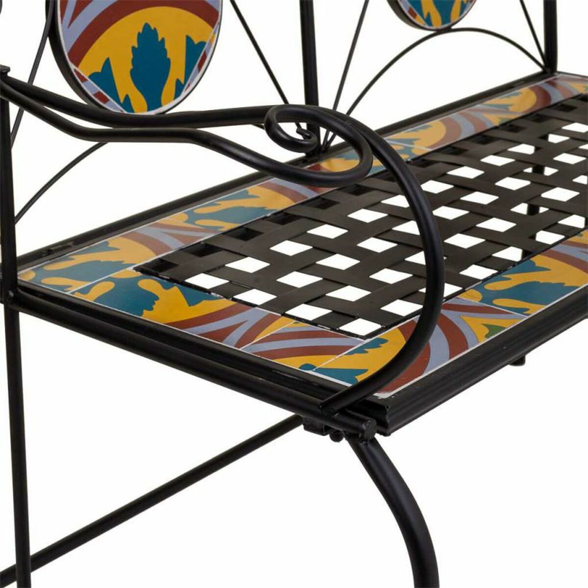 Bänk Alexandra House Living Svart Järn Kakel 50 x 88 x 110 cm - 6