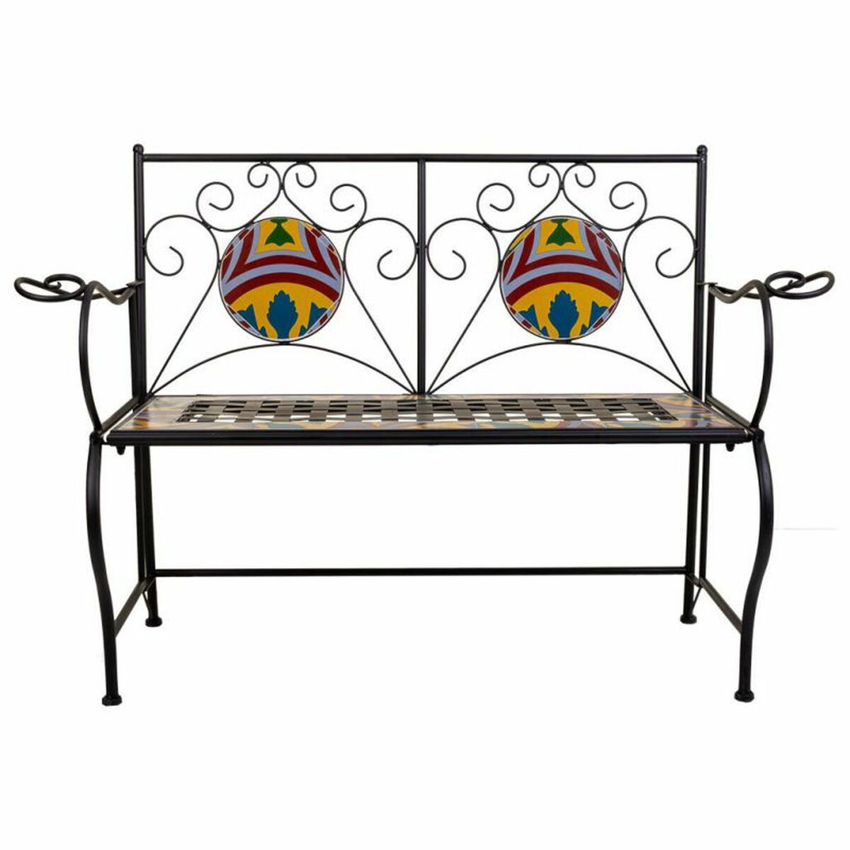 Bänk Alexandra House Living Svart Järn Kakel 50 x 88 x 110 cm - 3