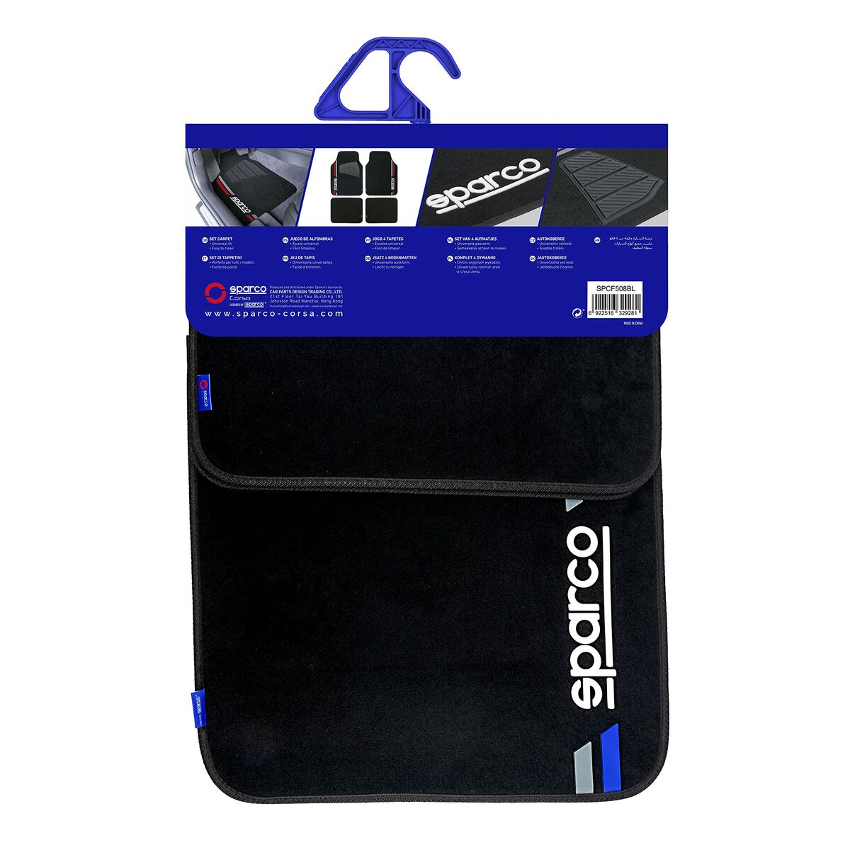 Set med bilgolvmattor Sparco SPCF508BL Blå Universal - 2