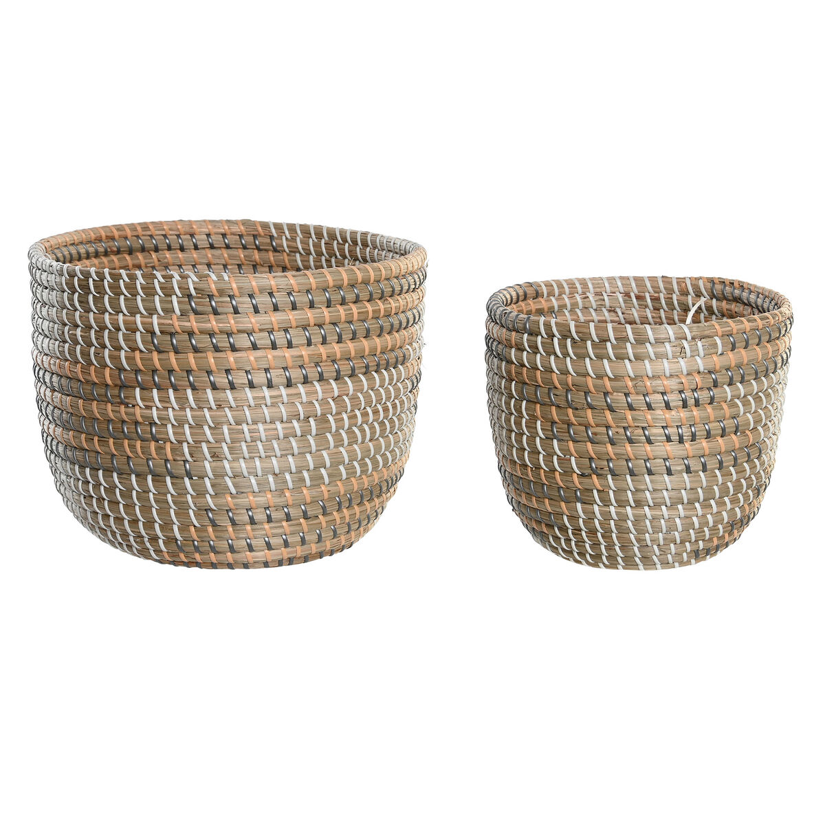 Korg - set DKD Home Decor 28 x 28 x 22 cm Tropiskt Sjögräs - 4