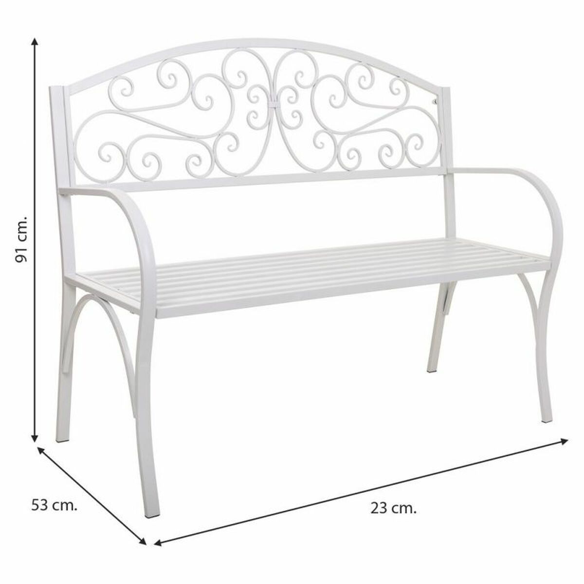 Bänk Alexandra House Living Vit Järn 53 x 91 x 153 cm - 6